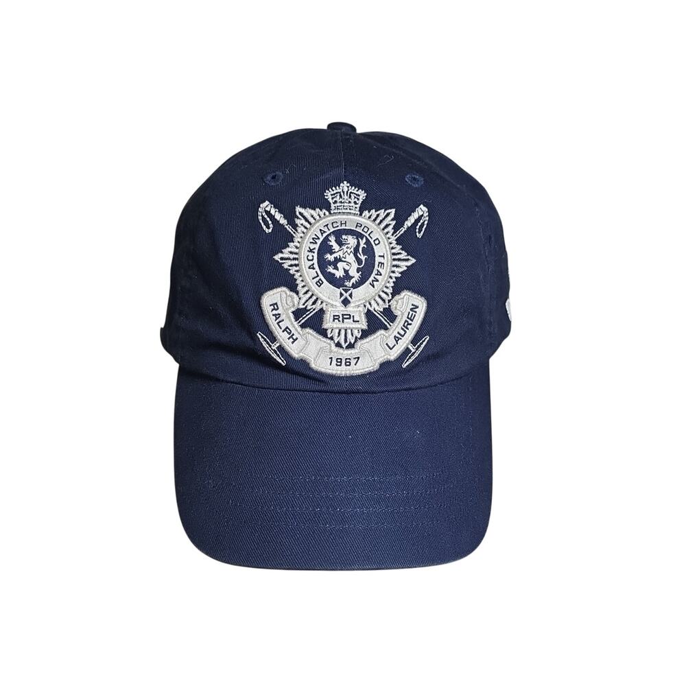 Polo Ralph Lauren Navy Blue Embroidered Black Watch Polo Team Emblem Hat